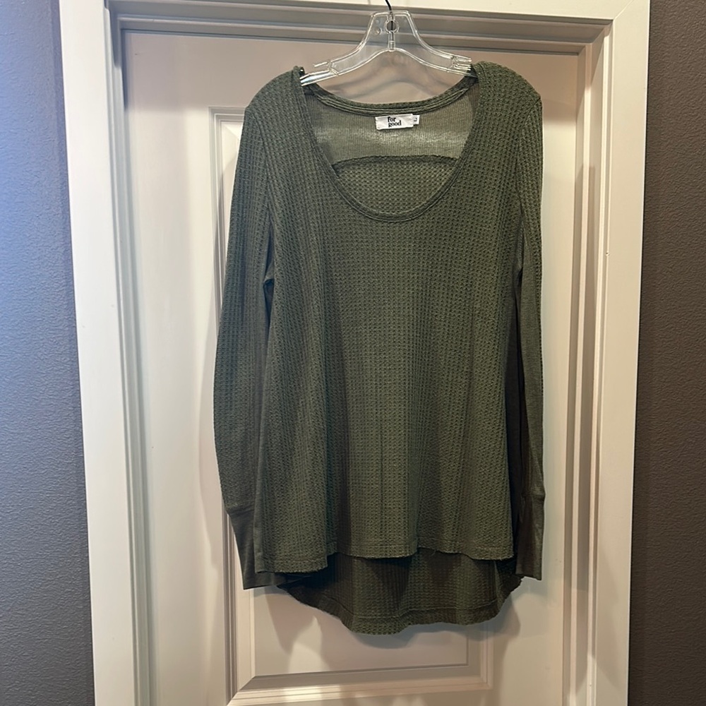Olive Green Long Sleeve Top